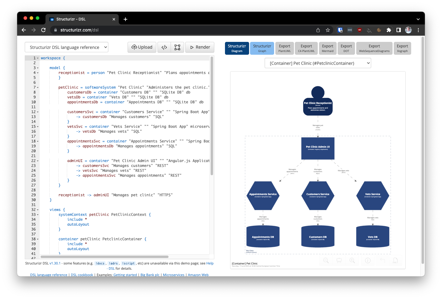 Example of using Structurizr to make a C4 container diagram