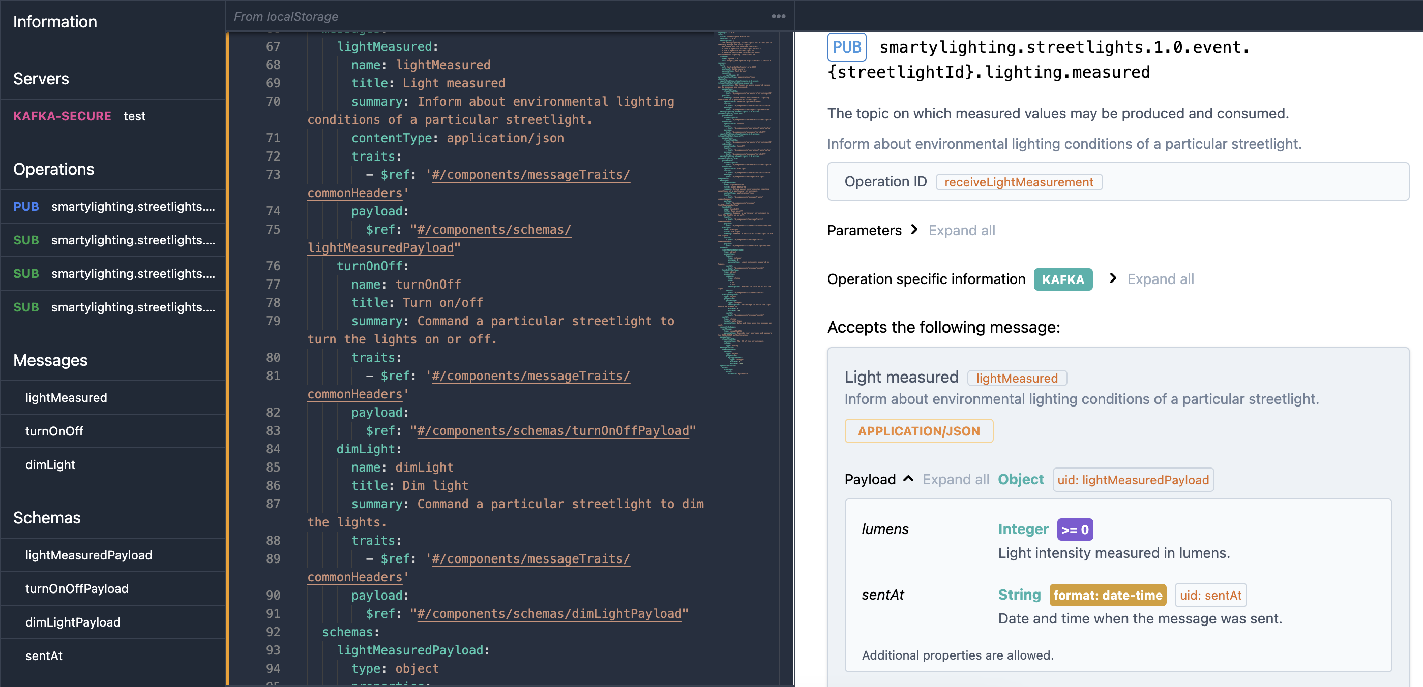 Example of using AsyncAPI Studio to make an event specification